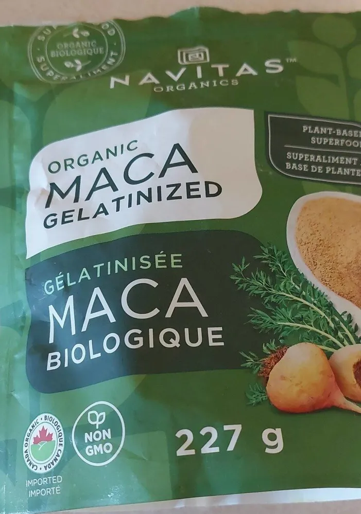 Organic maca gelatinized
