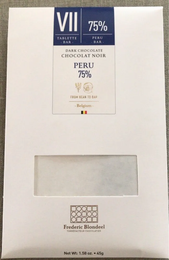 Chocolat noit Peru 75%