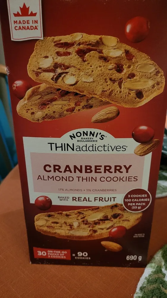 CRANBERRY ALMOND THIN COOKIES