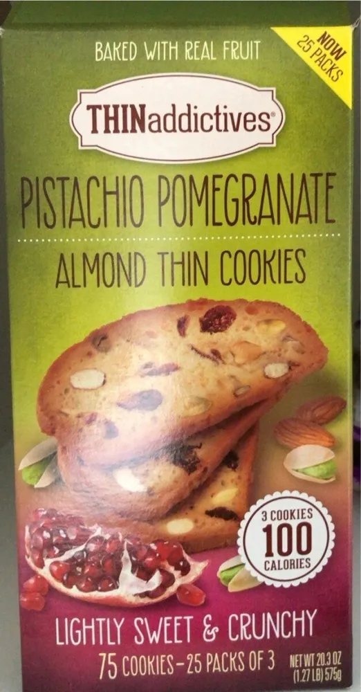 Biscuits fins aux amandes, pistaches et canneberges