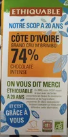 CÔTE D'IVOIRE GRAND CRU M'BRIMBO 74% CHOCOLAT INTENSE