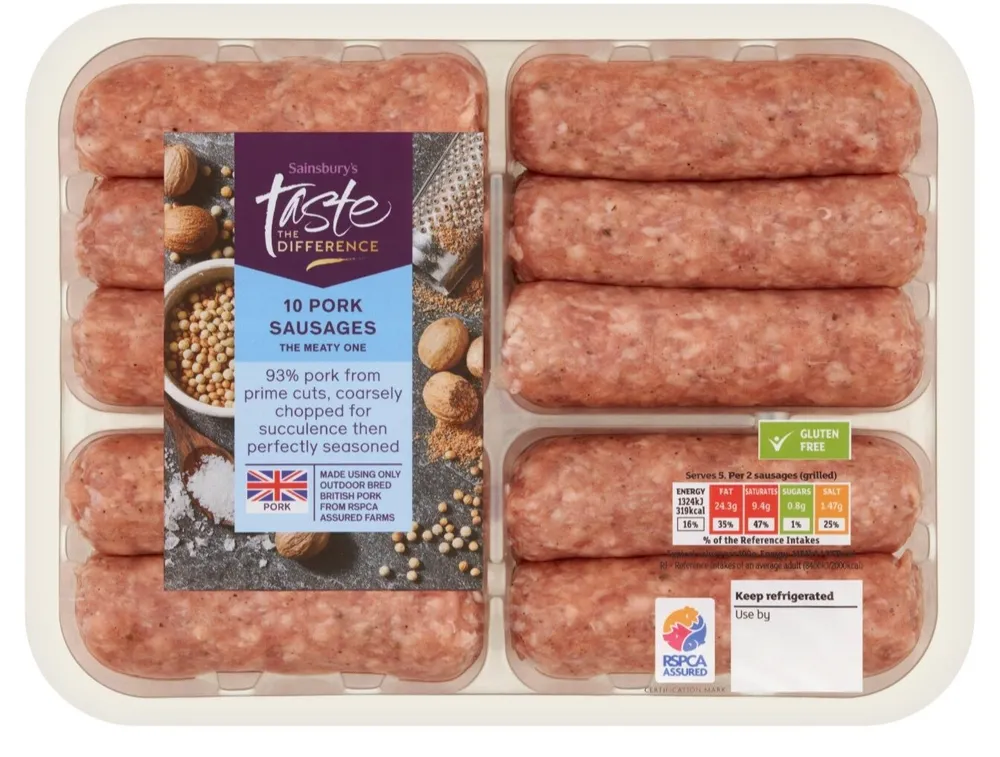 Sainsbury's Pork Sausages, Taste the Difference x10