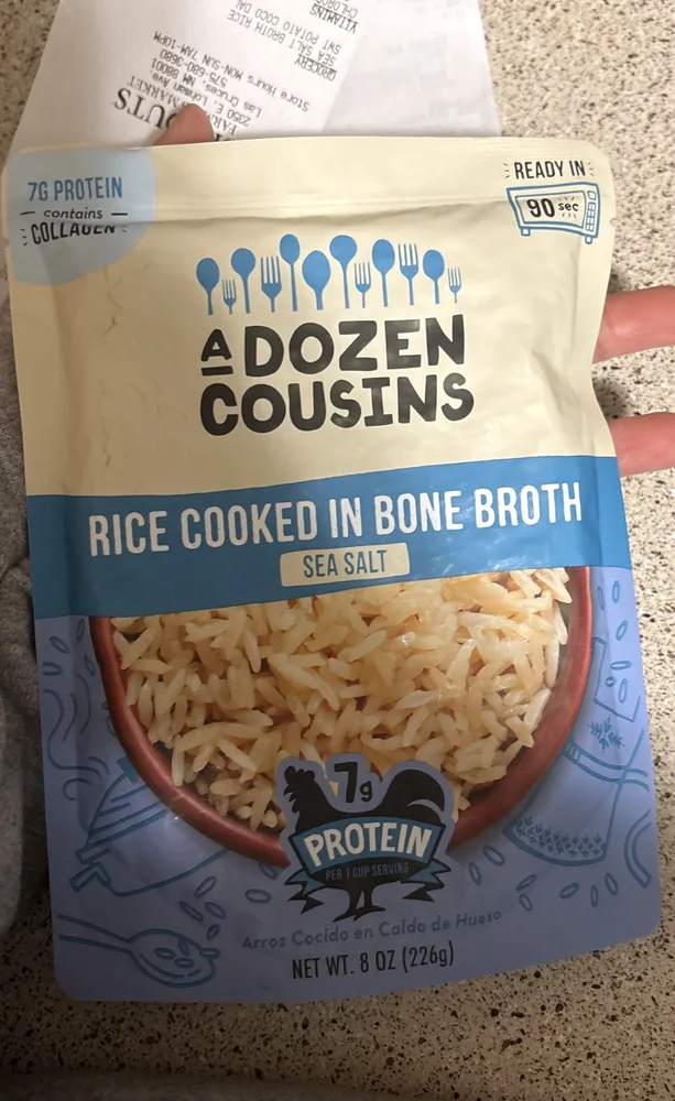 Rice cooked and bone broth