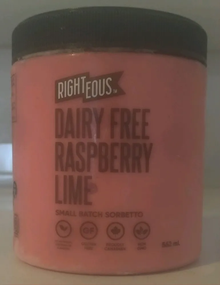 Dairy Free Raspberry Lime Sorbetto