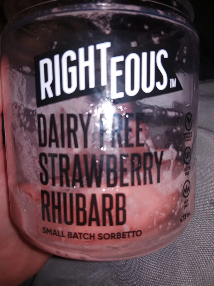 Diary Free Strawberry Rhubarb Sorbetto