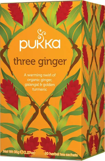 Three ginger tea bags