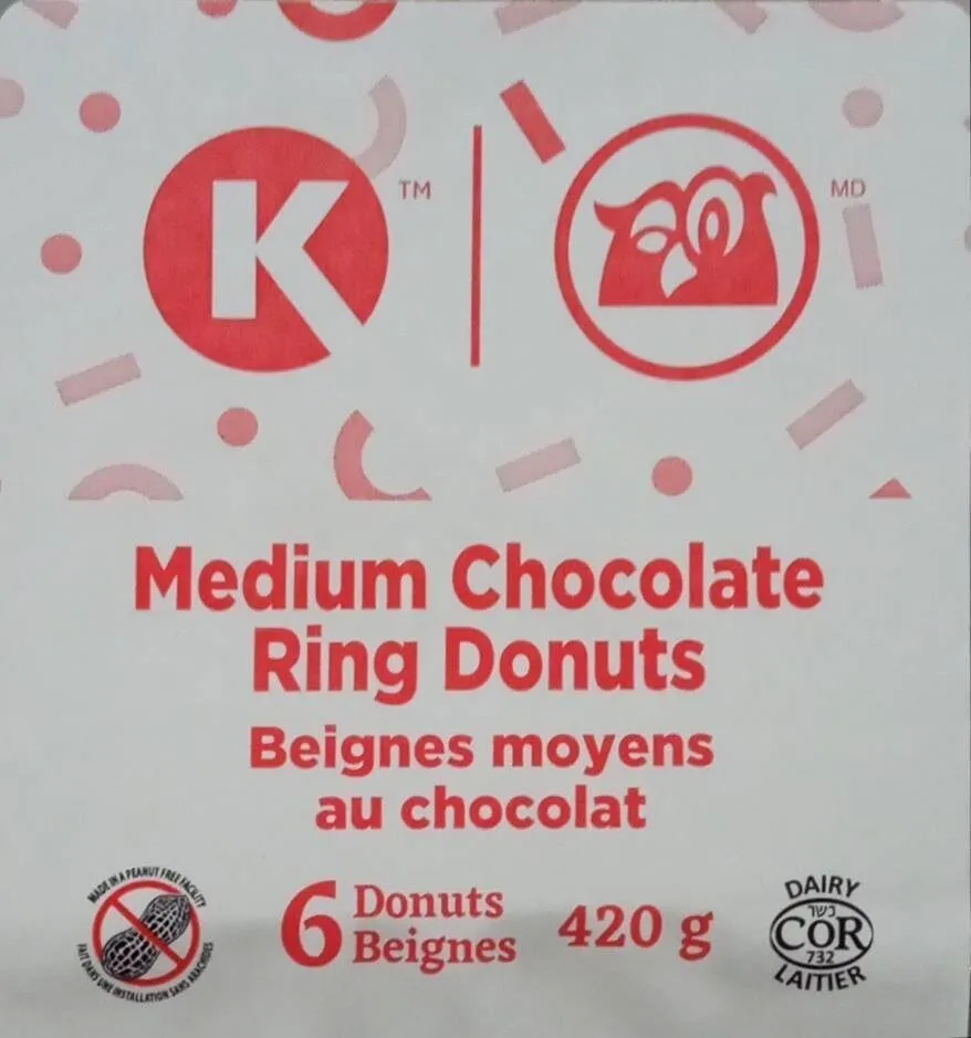 Medium chocolate ring donuts