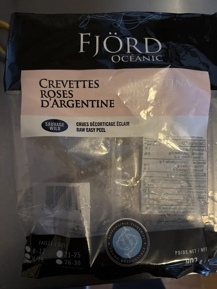 Crevettes roses d'Argentine