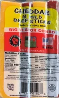 CHEDDAR N MILD BEEF STICKS