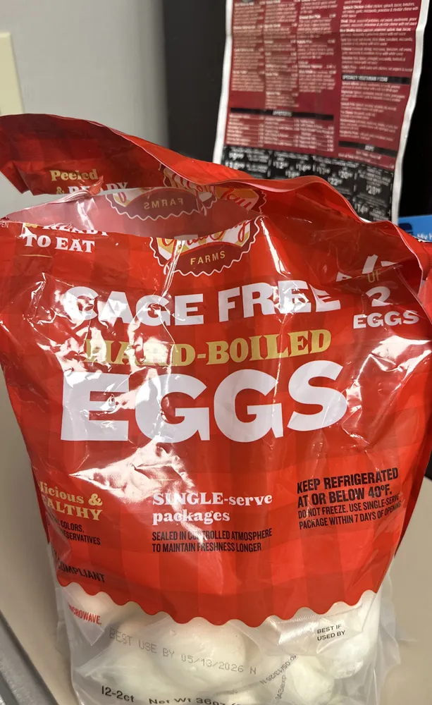 Cage Free Hard boiled eggs