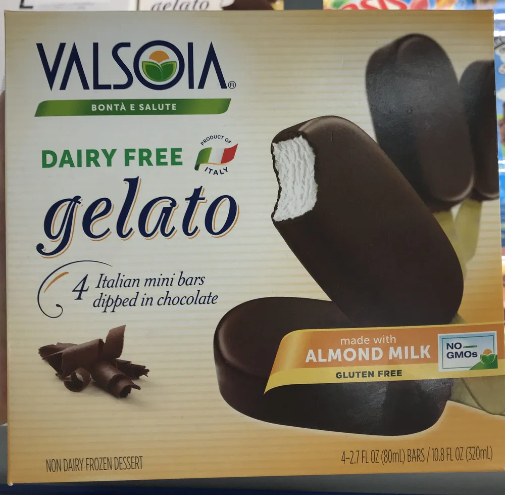 Almond Milk Dairy Free Gelato Mini Bars Dipped In Chocolate
