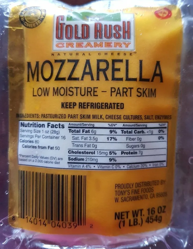 Mozzarella - Low Moisture - Part skim