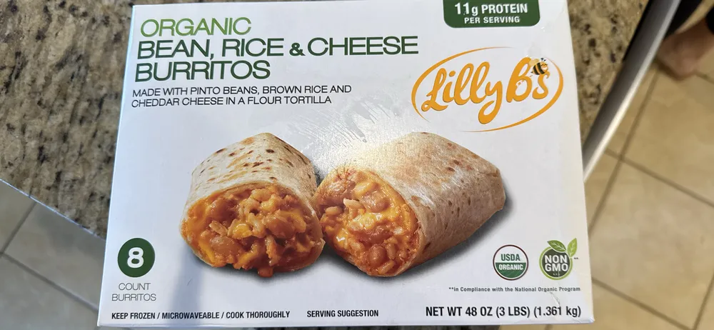 Organic Bean, Rice & Cheese Burritos