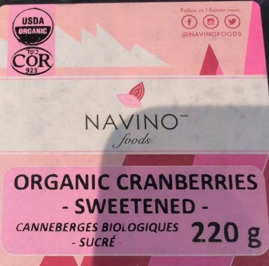 Organic Cranberries Sweetened