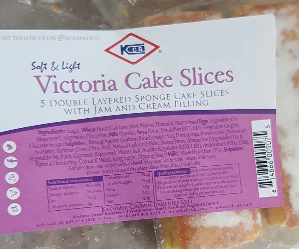 Victoria cake slices