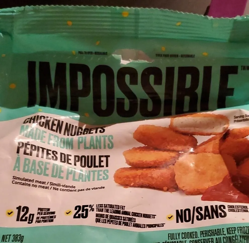 Pépites de poulet à base de plante