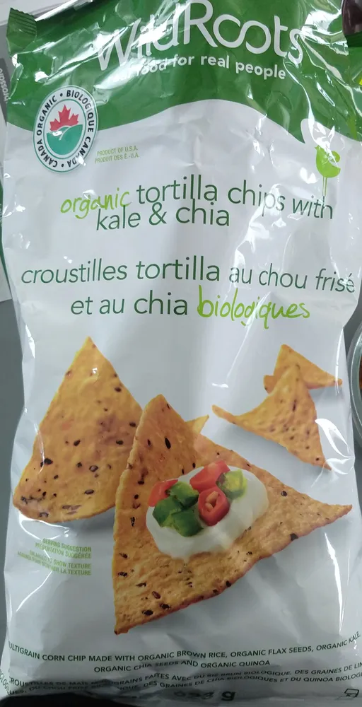 Croustilles tortilla au chou frisé et au chia biologique