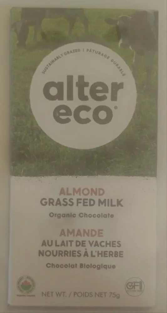 Almond Grass Fed Organic Milk Chocolate