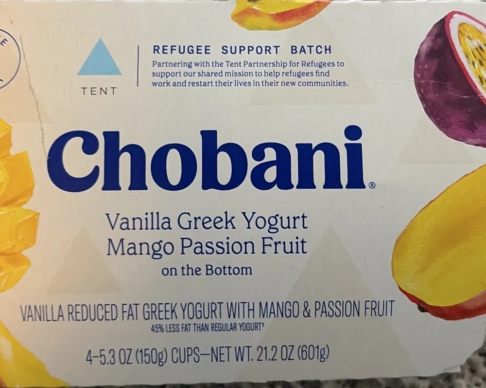 Vanilla Greek Yogurt Mango Passion Fruit on the Bottom