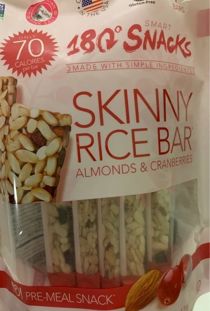 Skinny Rice Bar Almond and Cranberries
