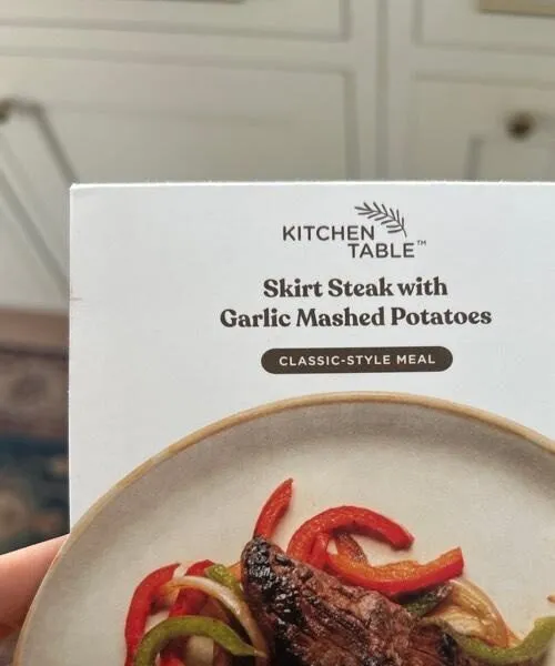 Skirt. Steak with garlic mashed potatoes