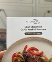 Skirt. Steak with garlic mashed potatoes