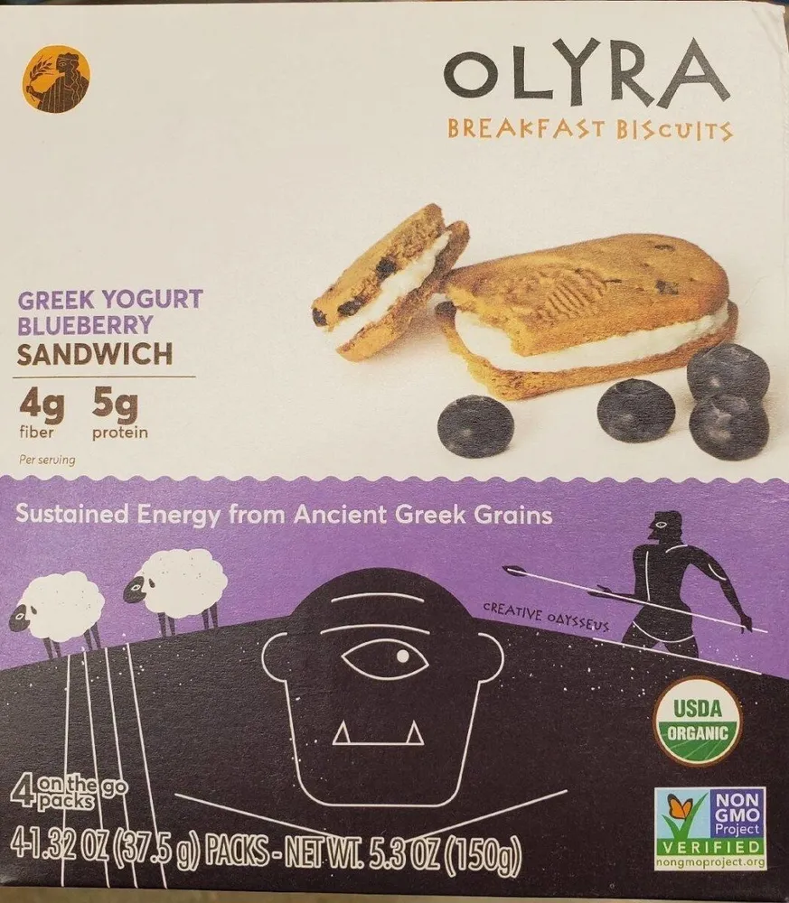 Breakfast sandwich biscuits greek yogurt - blueberry