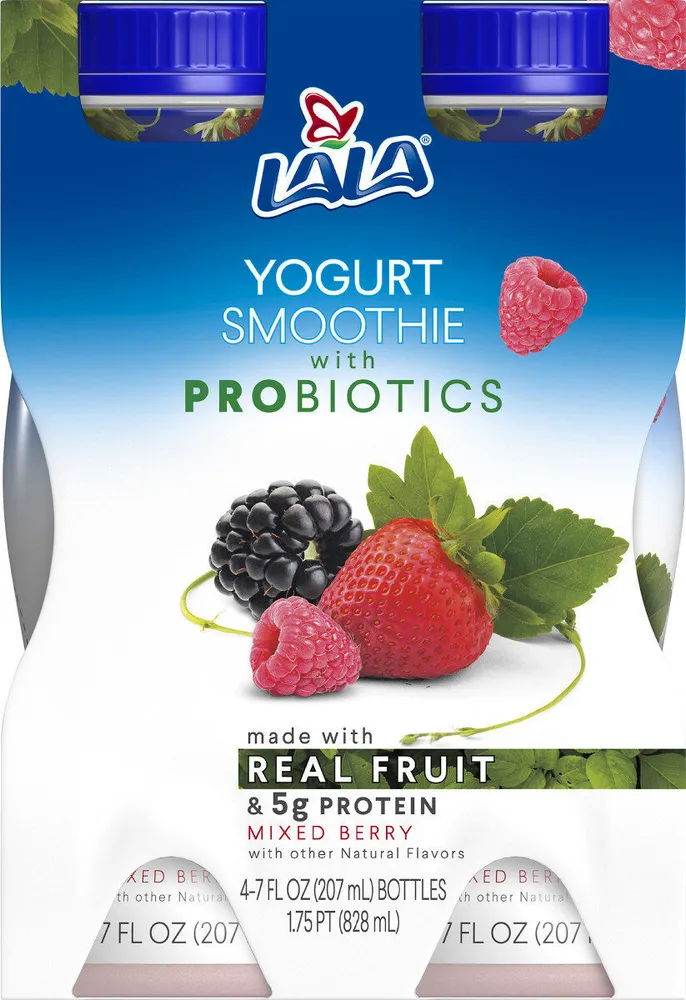 Mixed berry yogurt smoothie with probiotics