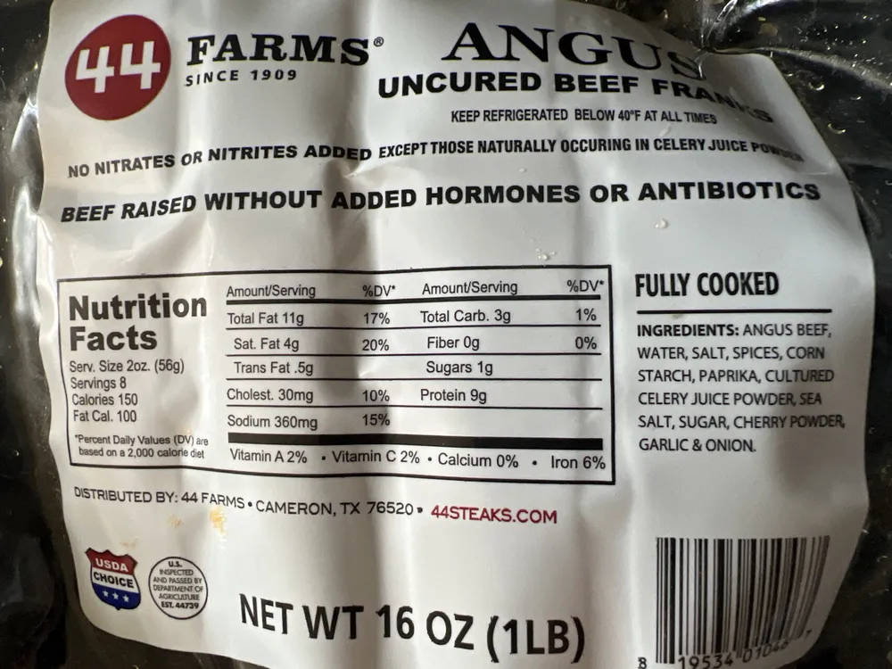 Angus Uncured Beef Franks