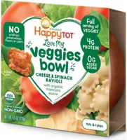 Organic veggies bowl cheese & spinach ravioli