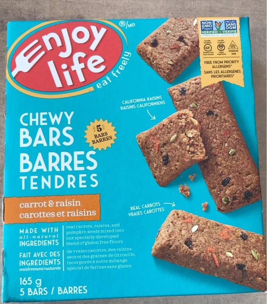 Barres tendres carottes et raisins