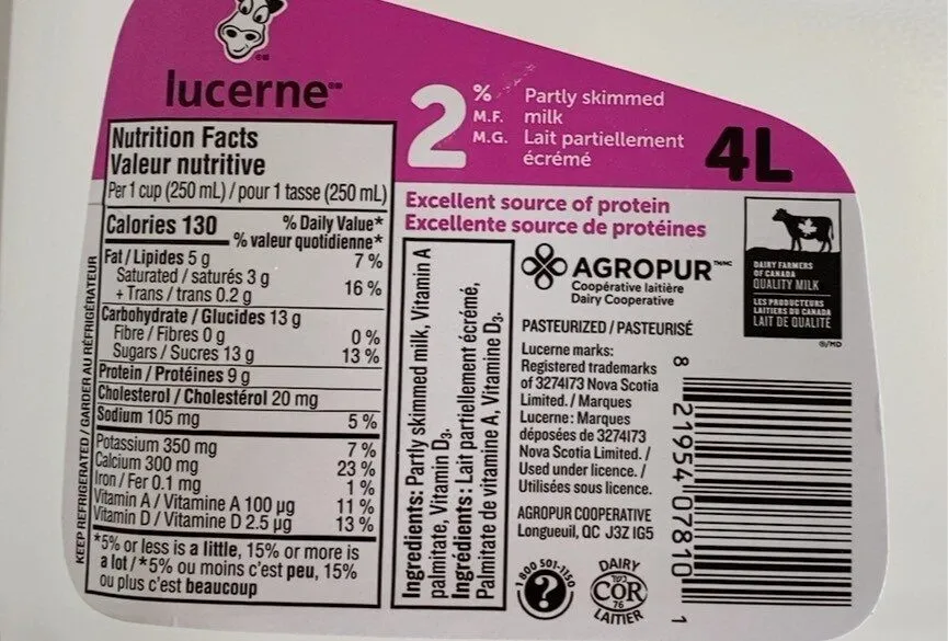 Partly skimmed milk