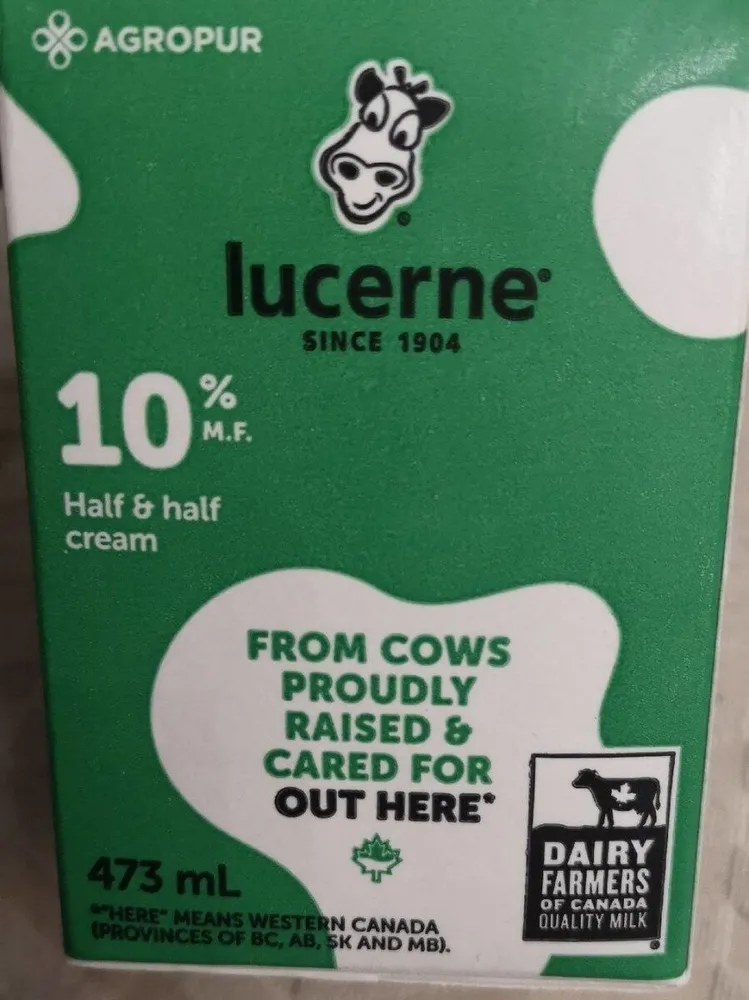 10% half & half cream