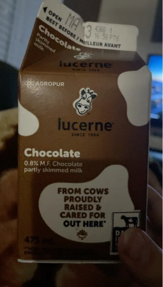 Chocolate partly skimmed milk