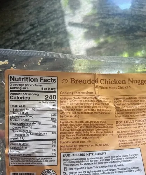 Breaded chicken nuggets