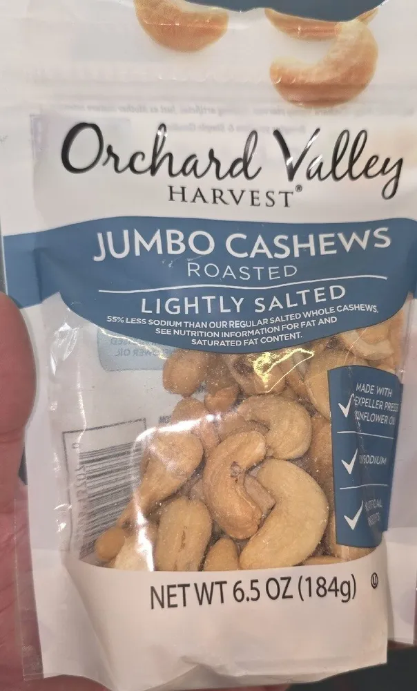 Whole Jumbo Cashews, Roasted And Lightly Salted