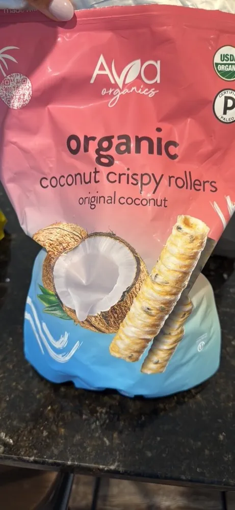 organic coconut crispy rollers original coconut