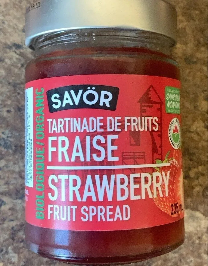 Strawberry organic fruit spread