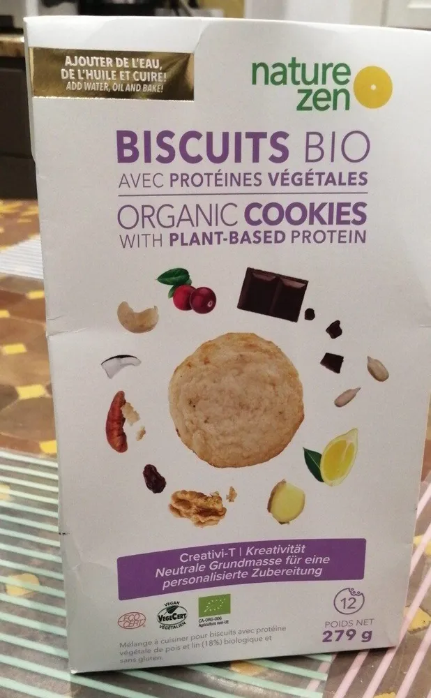 Biscuits bio avec protéines végétales