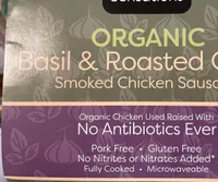 Organic basil and roasted garlic, smoked chicken sausage