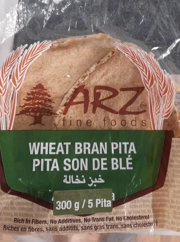 Wheat bran pita bread