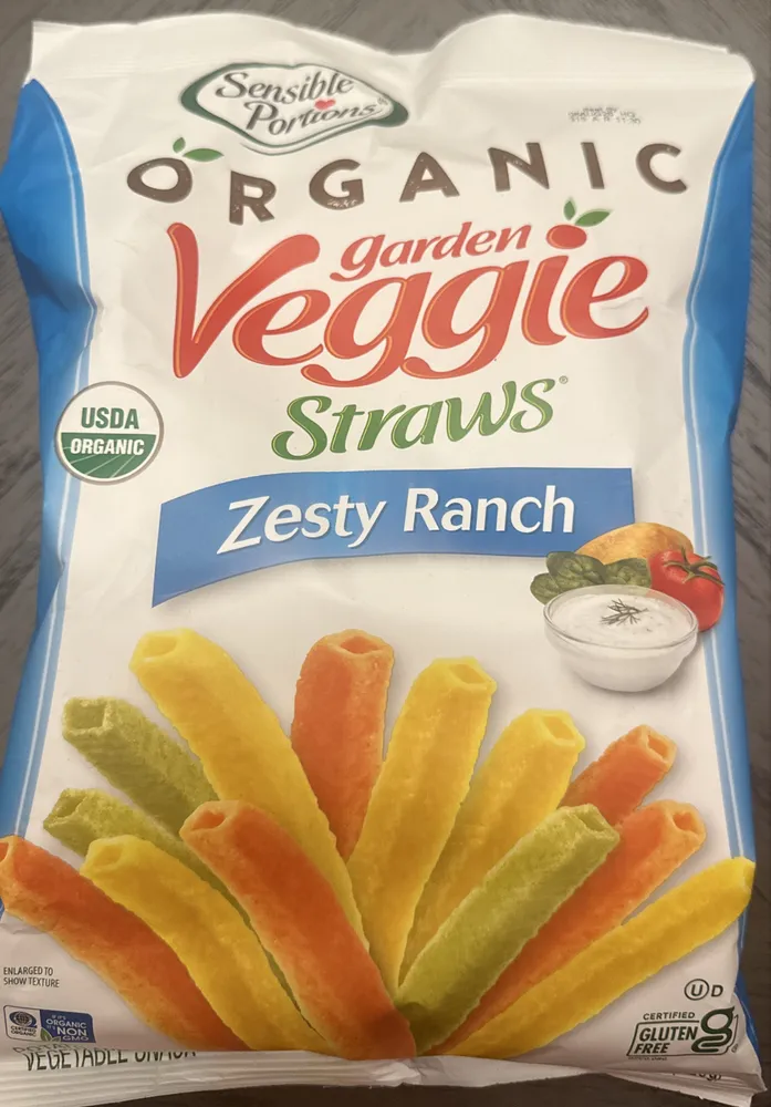 Organic garden veggie straws zesty ranch