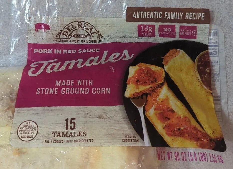 Tamales Pork with Red Sauce