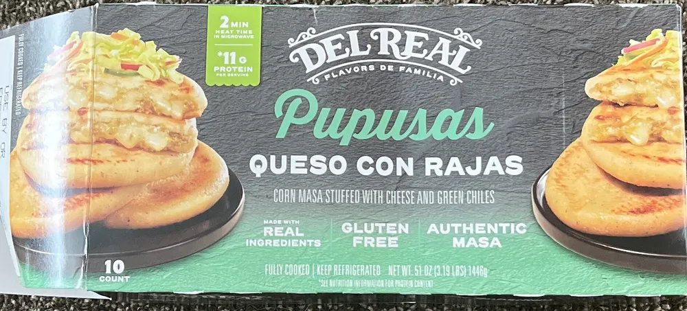 Pupusas Queso con Rajas