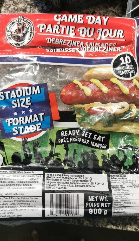 Game day debreziner sausages