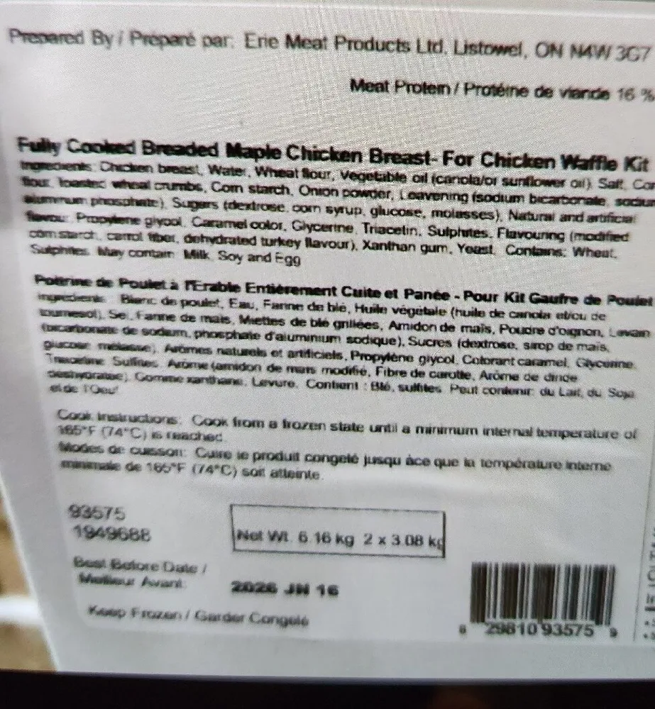 Breaded Maple Chicken Breast