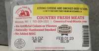 STRING CHEESE AND SMOKED BEEF STICKS LOW MOISTURE PART-SKIM MOZZARELLA