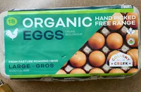 18 Large Organic Free-Range Eggs, brown.