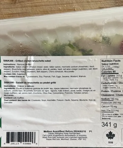 Salade de bruschetra au poulet grillé