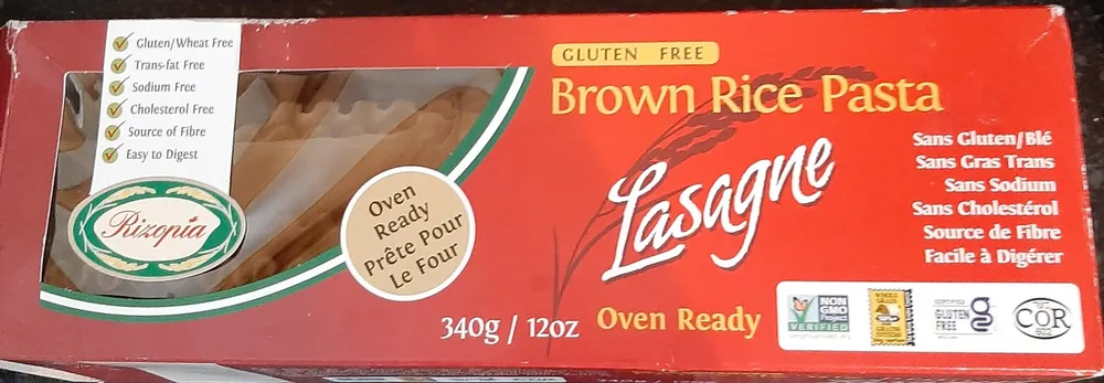 100% Rice Pasta Lasagne